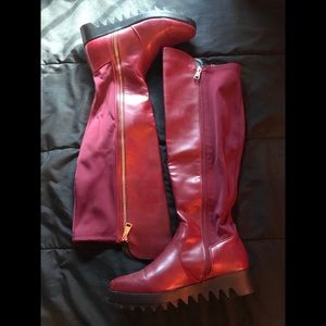 Red Knee High Boots S7 1/2
